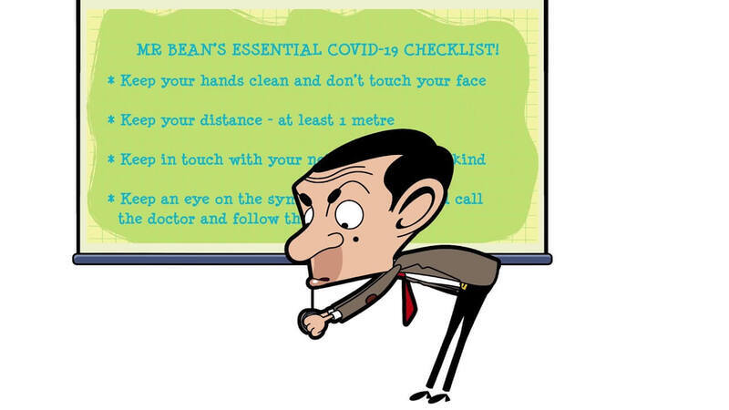 Mr Bean reminds people of COVID-19 precautions