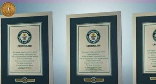 Egypt’s Bahr el Baqar plant obtains 3 certificates of Guinness World Records