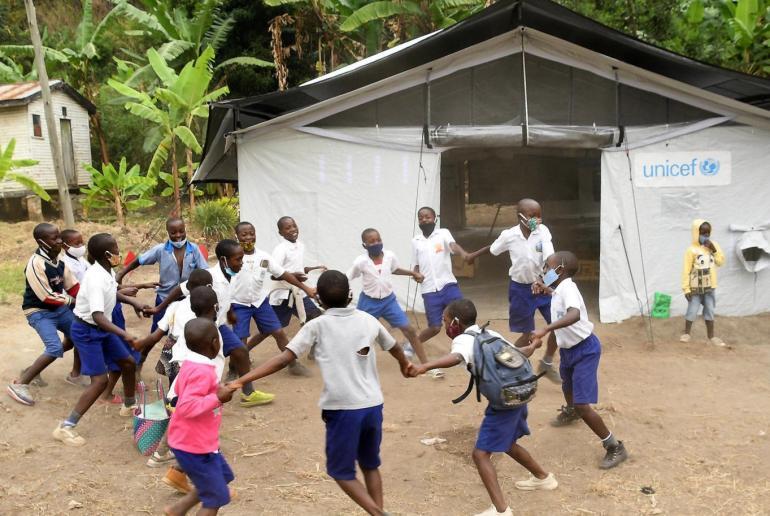 UNICEF deploys newly innovated tents to support school reopening in flood-hit Uganda
