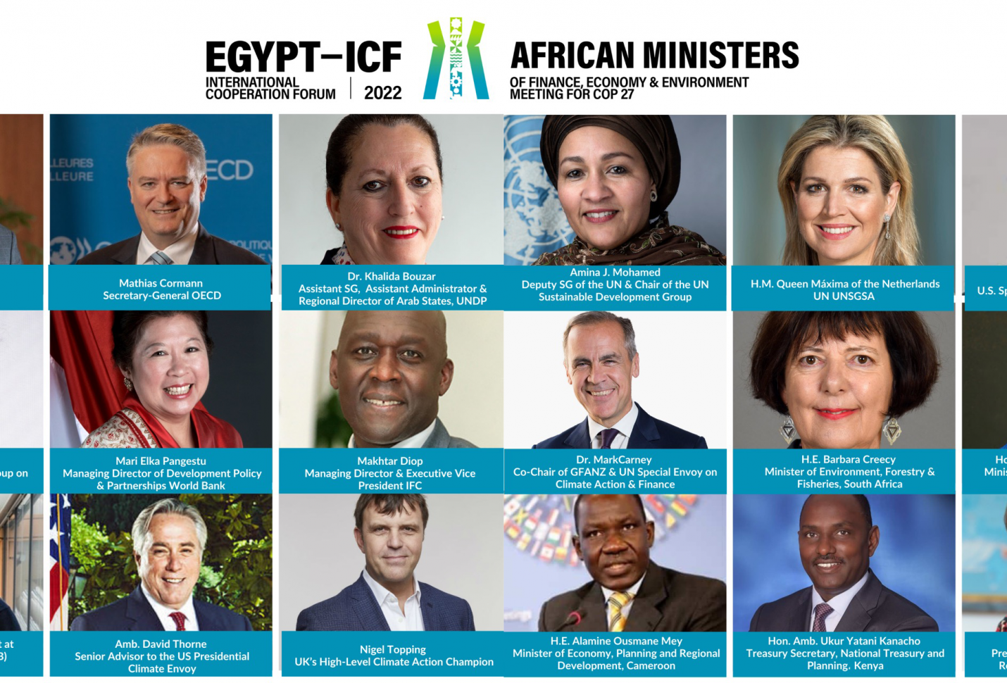 Prominent climate leaders to take part in Egypt-ICF on Africa’s climate change