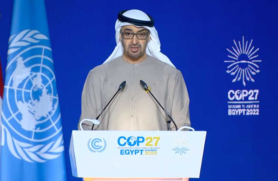 خلال فعاليات «COP27».. رئيس الإمارات: سنعلن الحياد المناخي في 2050
