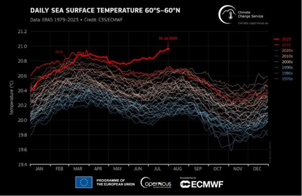 Copernicus: July 2023 hottest month on record globally