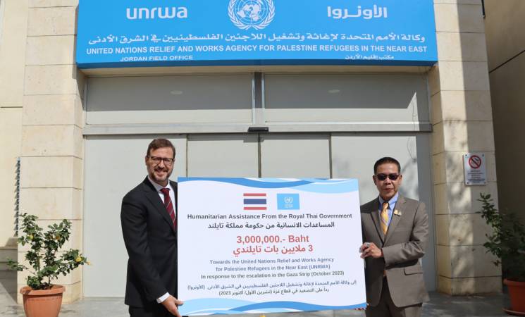 Thailand provides $ 80,000 to UNRWA to support Palestinian refugees